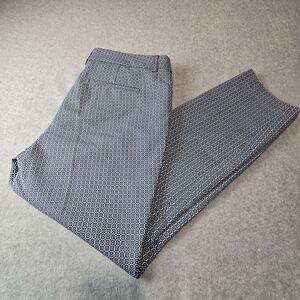 Adrienne Vittadini Navy & White Geometric Pants Size 8